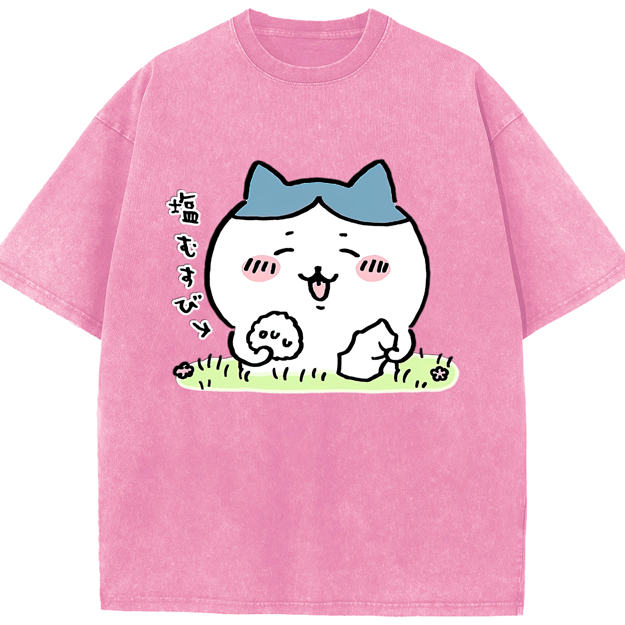 （画像用） ちいかわ ハチワレ Chii-kawa hachiware 綿100% ヴィンテージ風 半袖Tシャツ（フロントプリント）